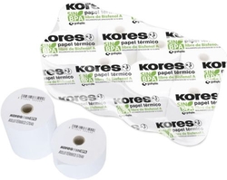 JOGO 10 ROLO PAPEL TERMICO SIN BISFENOL 60X55X12MM KORES