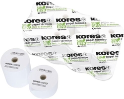 PACK 10 ROLO PAPEL TERMICO SEN BISFENOL 57X35X12MM KORES