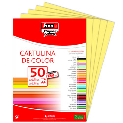 PAQ/50 CARTOLINAS FIXO A4 180G. AMARELO LIMON