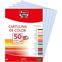 PAQ/50 CARTOLINES FIXO A4 180G. BLAU CIELO