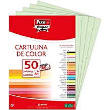 PACK/50 PAPIER CARTON FIXO A4 180G. VERT AGUA