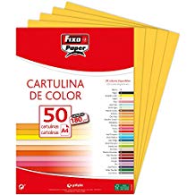 PAQ/50 CARTOLINAS FIXO A4 180G. AMARELO CANARIO