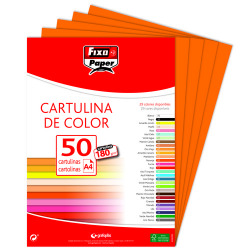 PACK/50 PAPIER CARTON FIXO A4 180G. ORANGE