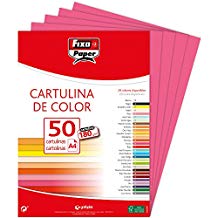 PAQ/50 CARTOLINES FIXO A4 180G. FUCSIA