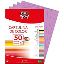 PACK/50 PAPIER CARTON FIXO A4 180G. LILA