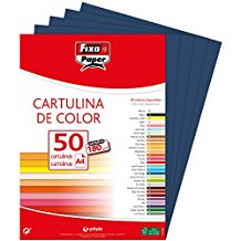 PAQ/50 CARTOLINAS FIXO A4 180G. AZUL MARIÑO