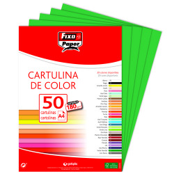 PACK OF 50 FIXO CARDBOARDS A4 180G CHRISTMAS GREEN