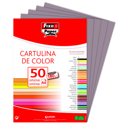 PACK/50 CARTOLINAS FIXO A4 180G. CINZENTO PLOMO