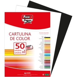PAQ/50 CARTOLINAS FIXO A3 180G. NEGRO