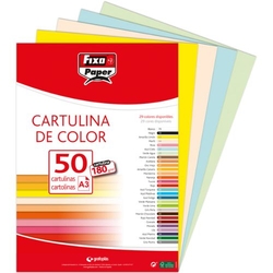 PAQ/50 CARTULINAS FIXO A3 180G. AMARILLO LIMON