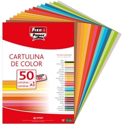 PAQ/50 CARTOLINAS FIXO A3 180G. LARANXA