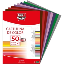 PAQ/50 CARTULINAS FIXO A3 180G. VERDE NADIDAD