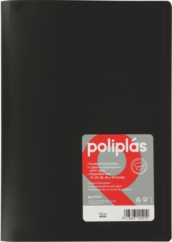 CARPETA Fº 10 FUNDAS SOLDADAS OPACAS NEGRO POLIPLAS