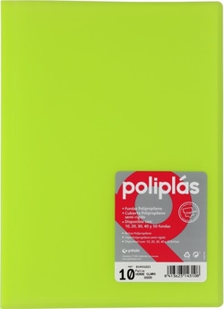 CARPETA Fº 10 FUNDAS SOLDADAS TRANSLUCIDAS VERDE CLARO