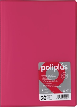 CARPETA Fº 10 FUNDAS SOLDADAS TRANSLUCIDAS FUCSIA POLIPLAS