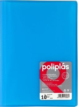 FOLDER Fº 20 TRANSLUCENT WELDED COVERS BLUE POLIPLAS