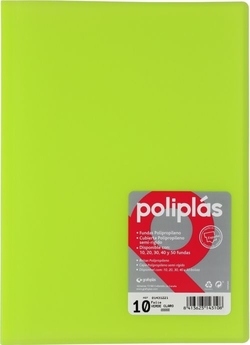CARPETA Fº 50 FUNDAS SOLDADAS TRANSLUCIDAS VERDE CLARO