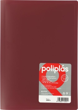 CARPETA Fº 30 FUNDAS SOLDADAS OPACAS GRANATE POLIPLAS
