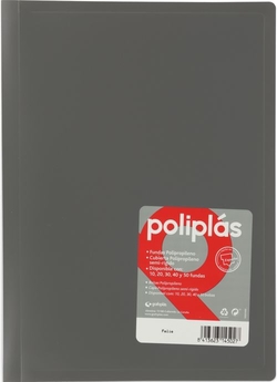 CARPETA Fº 30 FUNDAS SOLDADAS OPACAS GRIS POLIPLAS