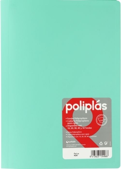 CARPETA Fº 10 FUNDAS SOLDADAS OPACAS VERDE AGUA POLIPLAS