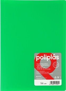 CARPETA Fº 20 FUNDAS SOLDADAS OPACAS VERDE CLARO POLIPLAS