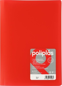 CARPETA Fº 30 FUNDAS SOLDADAS OPACAS ROJO POLIPLAS