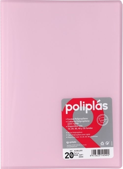 CARPETA Fº 30 FUNDAS SOLDADAS TRANSLUCIDAS ROSA SOFT