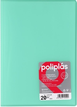 CARPETA Fº 30 FUNDAS SOLDADAS TRANSLUCIDAS VERDE AGUA