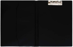 FOLIO CLIPBOARD  PVC BLACK WITH INSIDE POCKET
