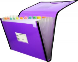 CLASSIFYING FOLDER FOLIO ACCORDION PP 13 COMPARTMENTS PURPLE