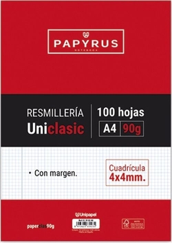 A4 PACKAGE 100H 90G GRID 4X4 WITH MARGIN PAPYRUS-UNICLAS