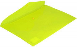 PACK OF 12 FOLDER ENVELOPES FOLIO CLASP CLOSURE PP YELLOW FLUOR GRAF