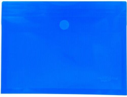 PACK/5 DOSSIER ENVELOPPE Fº BLEU AVEC FUELLE VELCRO PP MULTILINE