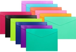 PACK/5 DOSSIER ENVELOPPE Fº FERMETURE VELCRO PP OPACO CORAL