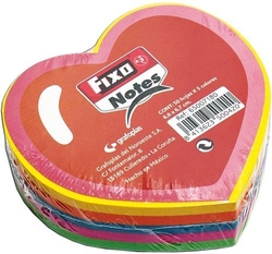 BLOC 250 NOTAS AUTOCOLLANTES CORAZON 76X76MM FIXO COULEURS NEON