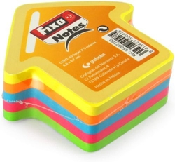 BLOCO 250 NOTAS ADESIVAS FLECHA 76X76MM CORES NEON