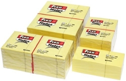 PACK 12 TACOS NOTAS AUTOCOLLANTES 76X76MM FIXO JAUNE