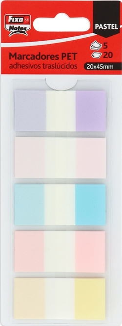 BLISTER 5 MARQUEURS AUTOADHESIVOS TRANSLUCIDE 20X45