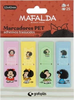 BLISTER SELF-ADHESIVE MARKERS 12X42MM 4 MAFALDA MODELS