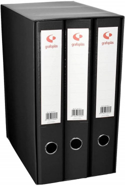 MODULO 3 ARCHIVADORES Fº 2 ARGOLAS 40MM GRAFCOLOR PRETO