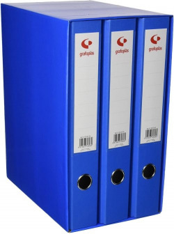 MODULO 3 ARCHIVADORES Fº 2 ARGOLAS 40MM GRAFCOLOR AZUL