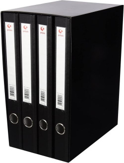 MODULO 4 ARCHIVADORES Fº 2 ARGOLAS 25MM GRAFCOLOR NEGRO