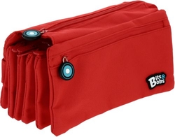 ESTOJO CUADRUPLE PLANO BITS & BOBS VERMELHO 23X12 CM