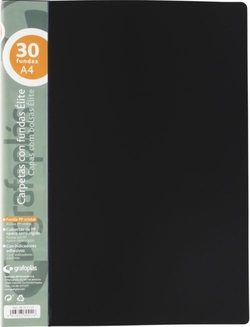 CAPA 30 MICAS ELITE A4 OPACO COR PRETO POLIPROPILENO