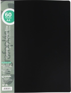 CAPA 60 MICAS ELITE A4 OPACO COR PRETO POLIPROPILENO