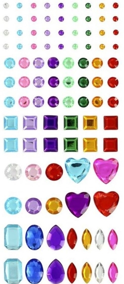 BLISTER ADHESIVE GLASS FIGURES ASSORTED COLORS