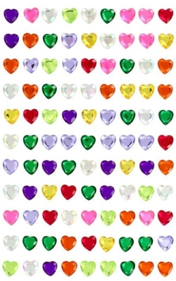 BLISTER FIGURAS ADHESIVAS CRISTAL CORAZONES ASSORTITS