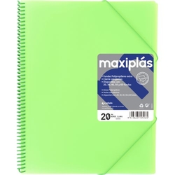 CAPAS A4 20 MICAS A4 ESPIRAL MAXIPLAS VERDE