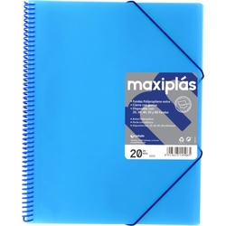 CARTAFOLES A4 30 FUNDAS A4 ESPIRAL MAXIPLAS AZUL