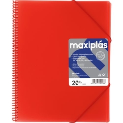 DOSSIERS A4 30 COUVERTURES A4 SPIRALE MAXIPLAS ROUGE
